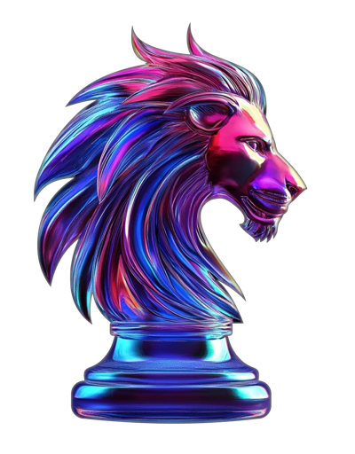 León cromo iridiscente